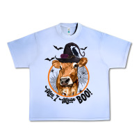 Grape Ice Halloween Cow Moo I Mean Boo Urban Heavy Tee - texasbilliewilder