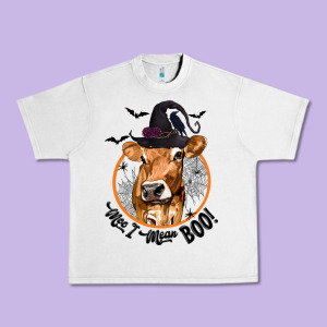 Halloween Cow Moo I Mean Boo Urban Heavy Tee Designed By Texasbilliewilder