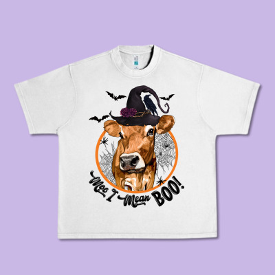 Halloween Cow Moo I Mean Boo Urban Heavy Tee Designed By Texasbilliewilder
