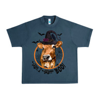 Midnight Navy Halloween Cow Moo I Mean Boo Urban Heavy Tee - texasbilliewilder