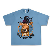 Pebble Blue Halloween Cow Moo I Mean Boo Urban Heavy Tee - texasbilliewilder