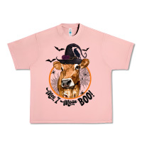 Salmon Halloween Cow Moo I Mean Boo Urban Heavy Tee - texasbilliewilder