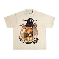 Sandshell Halloween Cow Moo I Mean Boo Urban Heavy Tee - texasbilliewilder