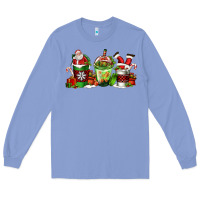 Colony Blue coffee cups with santa claus Long Sleeve Tee - FaDigitalArtStudio