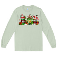 Matcha coffee cups with santa claus Long Sleeve Tee - FaDigitalArtStudio