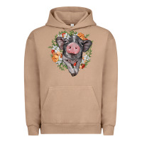 Pigment Burro baby pig floral wreath Urban Hoodie - BarkalooDesign