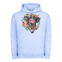 Pigment Grape Ice baby pig floral wreath Urban Hoodie - BarkalooDesign