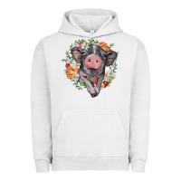 Pigment Lunar Rock baby pig floral wreath Urban Hoodie - BarkalooDesign