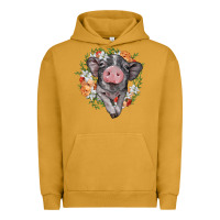 Pigment Peanut Butter baby pig floral wreath Urban Hoodie - BarkalooDesign