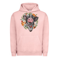 Pigment Salmon baby pig floral wreath Urban Hoodie - BarkalooDesign