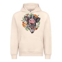 Sandshell baby pig floral wreath Urban Hoodie - BarkalooDesign