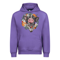 Tulip baby pig floral wreath Urban Hoodie - BarkalooDesign