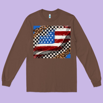 American Flag And Race Flag Long Sleeve Tee Designed By Adodesignshop