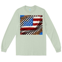 Matcha American flag and race flag Long Sleeve Tee - AdoDesignShop