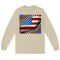 Mushroom American flag and race flag Long Sleeve Tee - AdoDesignShop