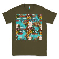 Army Green charolais cow seamless pattern Classic Tee - HRA Design Shop