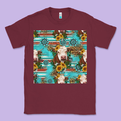 Charolais Cow Seamless Pattern Classic Tee Designed By Hra Design Shop