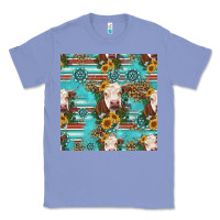 Colony Blue charolais cow seamless pattern Classic Tee - HRA Design Shop