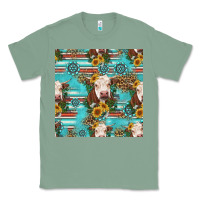 Sage charolais cow seamless pattern Classic Tee - HRA Design Shop