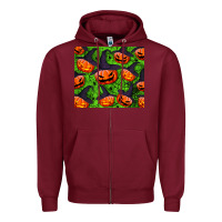 Burgundy halloween pumpkin tumbler Zipper Hoodie - BundleAndBundleShop