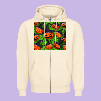 Halloween Pumpkin Tumbler Zipper Hoodie Designed By Bundleandbundleshop