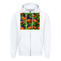 White halloween pumpkin tumbler Zipper Hoodie - BundleAndBundleShop