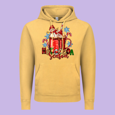Hot Cocoa  Season Vintage Hoodie Designed By Zillion Design Studio