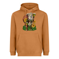 Meerkat hereford bull with sunflowers Heavyweight Hoodie - LillyAllenDesigns