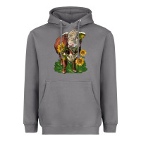 Storm hereford bull with sunflowers Heavyweight Hoodie - LillyAllenDesigns