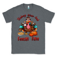 Charcoal Heather turkey wine and feelin fine Classic Tee - BundleAndBundleShop