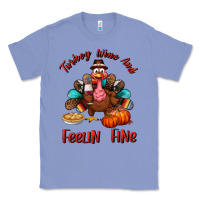 Colony Blue turkey wine and feelin fine Classic Tee - BundleAndBundleShop