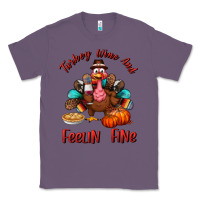 Lavender turkey wine and feelin fine Classic Tee - BundleAndBundleShop