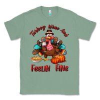 Sage turkey wine and feelin fine Classic Tee - BundleAndBundleShop