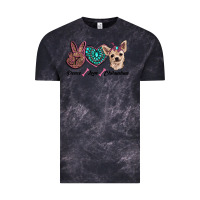 Cloud Black peace love chihuahua Vintage Tee - RanaPortraitStore