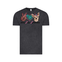 Vintage Black peace love chihuahua Vintage Tee - RanaPortraitStore