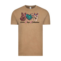 Vintage Coffee peace love chihuahua Vintage Tee - RanaPortraitStore