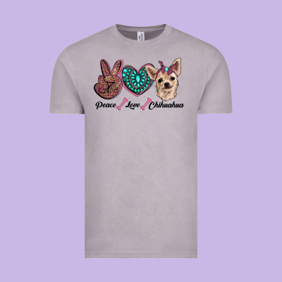 Peace Love Chihuahua Vintage Tee Designed By Ranaportraitstore