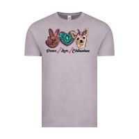 Vintage Zinc peace love chihuahua Vintage Tee - RanaPortraitStore