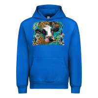 Cobalt holstein cow leopard and western background Urban Hoodie - BarkalooDesign