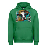 Emerald holstein cow leopard and western background Urban Hoodie - BarkalooDesign