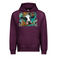 Mauve Wine holstein cow leopard and western background Urban Hoodie - BarkalooDesign