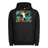 Pigment Black holstein cow leopard and western background Urban Hoodie - BarkalooDesign