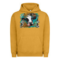 Pigment Peanut Butter holstein cow leopard and western background Urban Hoodie - BarkalooDesign