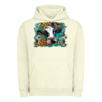 Pigment Pistachio holstein cow leopard and western background Urban Hoodie - BarkalooDesign