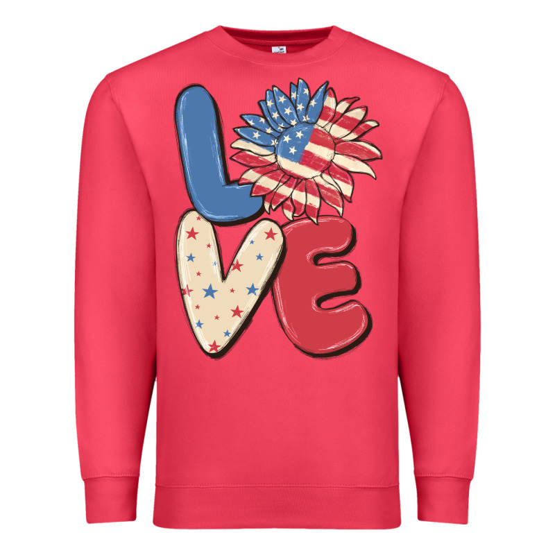 Love 4th Of July Premium Sweatshirt by MaliasSmallBusiness | Teevron