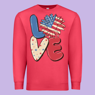 Love 4th Of July Premium Sweatshirt Designed By Maliassmallbusiness