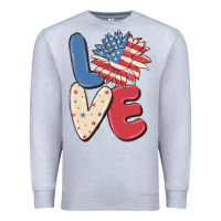 Heather Grey love 4th of july Premium Sweatshirt - MaliasSmallBusiness