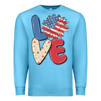 Ocean Blue love 4th of july Premium Sweatshirt - MaliasSmallBusiness