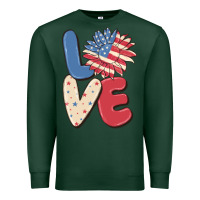 Sports Green love 4th of july Premium Sweatshirt - MaliasSmallBusiness
