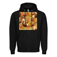 Black fall squirrel and plaid seamless Zipper Hoodie - BundleAndBundleShop